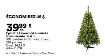 Michaels Épinette Lakewood illuminée transparente de 4 pi offer