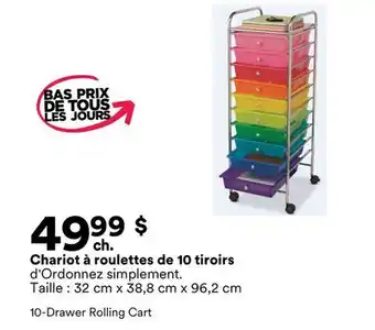 Michaels Chariot à roulettes de 10 tiroirs d'Ordonnez simplement offer