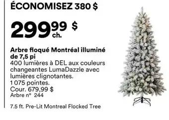 Michaels Arbre floqué Montréal illuminé de 7,5 pi offer