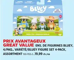 Canadian Tire Moose BLUEY FIGURE SET 4-PACK, ASSORTMENT offer