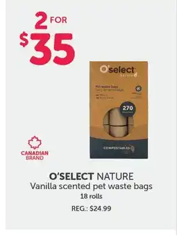 Mondou O'SELECT NATURE Vanilla scented pet waste bags 18 rolls offer