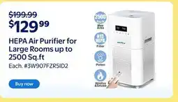 Walmart HEPA Air Purifier for Large Rooms up to 2500 Sq.ft offer