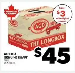 Real Canadian Liquorstore ALBERTA GENUINE DRAFT offer