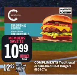 Foodland COMPLIMENTS Traditional or Smashed Beef Burgers 680-907 g offer