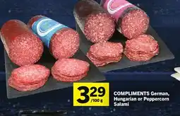 Foodland COMPLIMENTS German, Hungarian or Peppercorn Salami offer