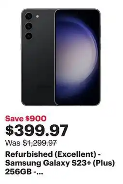 Best Buy Refurbished (Excellent) - Samsung Galaxy S23+ (Plus) 256GB - Phantom Black - Unlocked offer