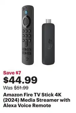 Best Buy Amazon Fire TV Stick 4K (2024) Media Streamer with Alexa Voice Remote offer