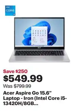 Best Buy Acer Aspire Go 15.6 Laptop - Iron (Intel Core i5-13420H/8GB RAM/512GB SSD/Windows 11) offer