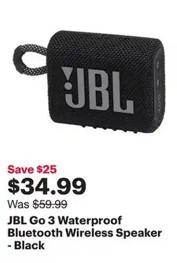Best Buy JBL Go 3 Waterproof Bluetooth Wireless Speaker - Black offer