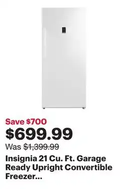 Best Buy Insignia 21 Cu. Ft. Garage Ready Upright Convertible Freezer (NS-UZ21WH0) - White - Only at Best Buy offer