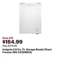 Best Buy Insignia 3.5 Cu. Ft. Garage Ready Chest Freezer (NS-CZ35WH3) offer