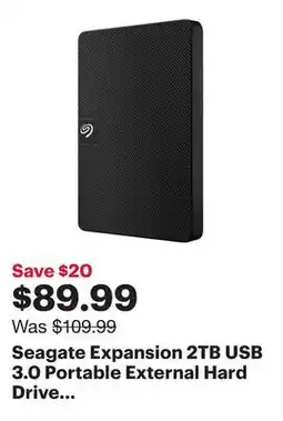 Best Buy Seagate Expansion 2TB USB 3.0 Portable External Hard Drive (STKM2000400) - Black offer