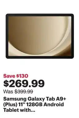 Best Buy Samsung Galaxy Tab A9+ (Plus) 11 128GB Android Tablet with Qualcomm SM6375 Processor - Mystic Silver offer
