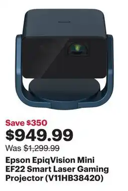 Best Buy Epson EpiqVision Mini EF22 Smart Laser Gaming Projector (V11HB38420) offer