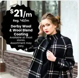 Fabricland Derby Wool & Wool Blend Coating offer