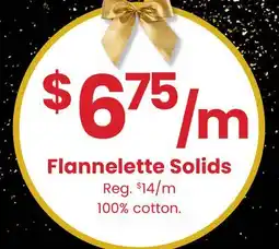 Fabricland Flannelette Solids offer