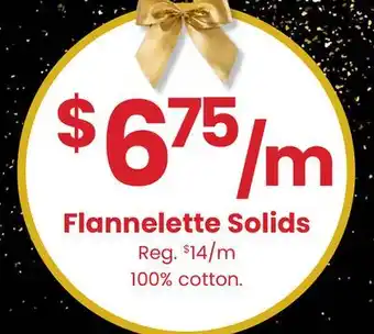 Fabricland Flannelette Solids offer