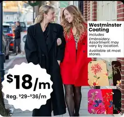 Fabricland Westminster Coating offer