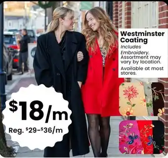 Fabricland Westminster Coating offer