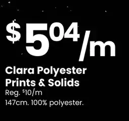 Fabricland Clara Polyester Prints & Solids offer