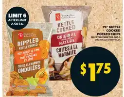 Real Canadian Superstore PC KETTLE COOKED POTATO CHIPS, 200 G offer