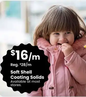 Fabricland Soft Shell Coating Solids offer