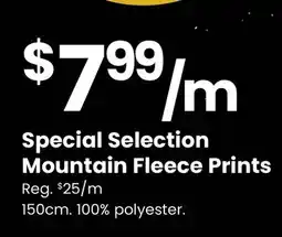 Fabricland Special Selection Mountain Fleece Prints offer