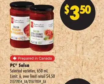 No Frills PC SALSA, 650 mL offer