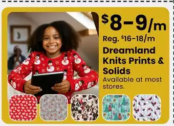 Fabricland Dreamland Knits Prints & Solids offer