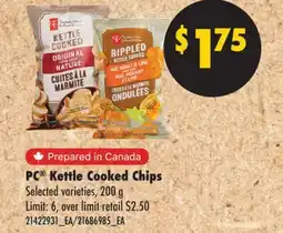 No Frills PC Kettle Cooked Chips, 200 G offer
