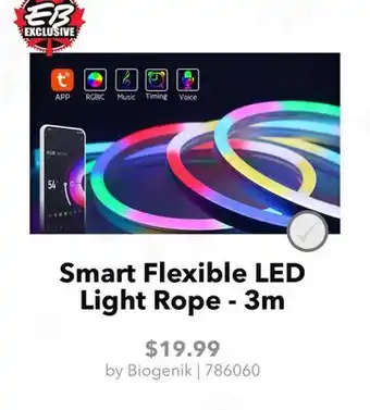 GameStop Biogenik Smart Flexible LED Light Rope - 3m offer