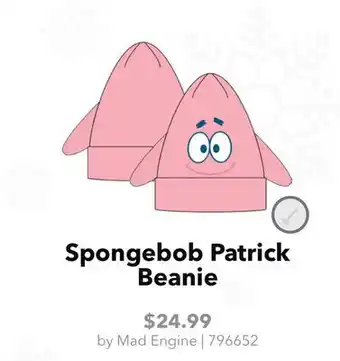 GameStop Mad Engine Spongebob Patrick Beanie offer