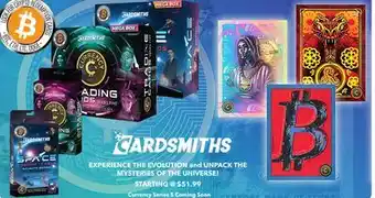 GameStop CARDSMITHS EXPERIENCE THE EVOLUTION and UNPACK THE MYSTERIES OF THE UNIVERSE! offer