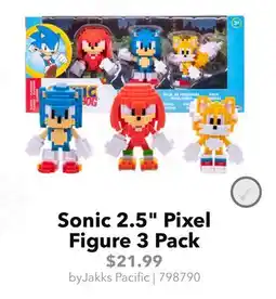 GameStop Jakks Pacific Sonic 2.5 Pixel Figure 3 Pack offer