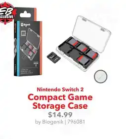 GameStop Biogenik Nintendo Switch 2 Compact Game Storage Case offer