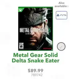 GameStop Metal Gear Solid Delta Snake Eater offer