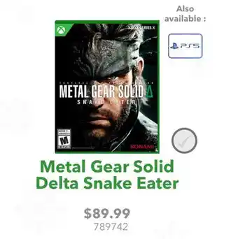 GameStop Metal Gear Solid Delta Snake Eater offer