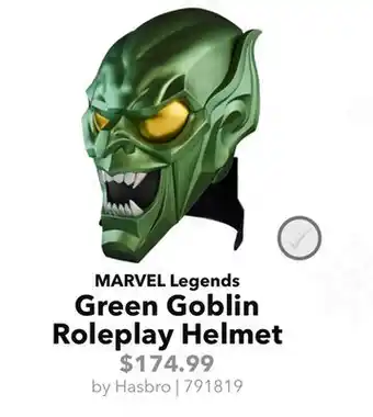 GameStop Hasbro MARVEL Legends Green Goblin Roleplay Helmet offer