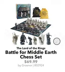 GameStop Grosnor The Lord of the Rings Battle for Middle Earth Chess Set offer