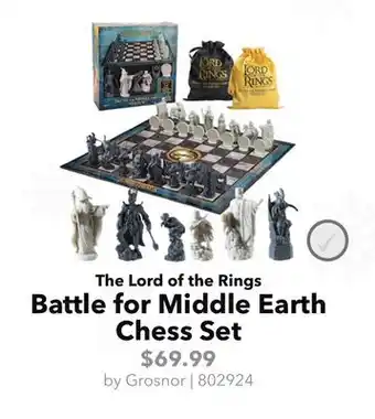 GameStop Grosnor The Lord of the Rings Battle for Middle Earth Chess Set offer