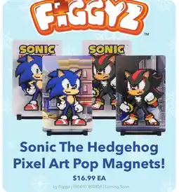 GameStop Figgyz Sonic The Hedgehog Pixel Art Pop Magnets! offer