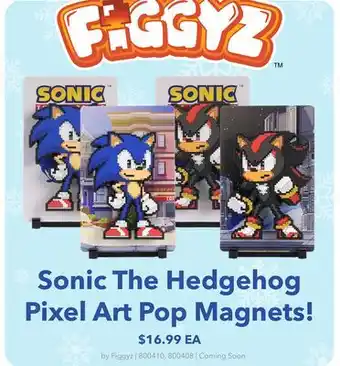 GameStop Figgyz Sonic The Hedgehog Pixel Art Pop Magnets! offer