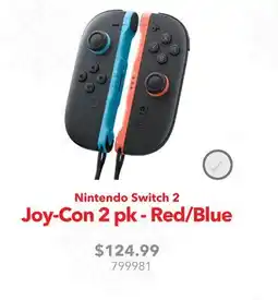 GameStop Nintendo Switch 2 Joy-Con 2 pk - Red/Blue offer