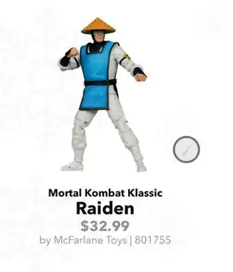 GameStop Mortal Kombat Klassic Raiden offer
