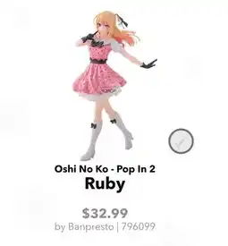 GameStop Banpresto Oshi No Ko - Pop In 2 Ruby offer