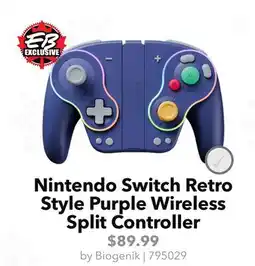 GameStop Nintendo Switch Retro Style Purple Wireless Split Controller offer