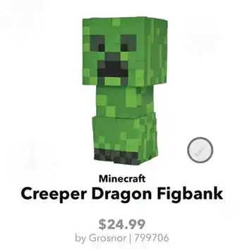 GameStop Minecraft Creeper Dragon Figbank offer