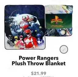GameStop Nemcor Power Rangers Plush Throw Blanket offer