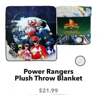 GameStop Nemcor Power Rangers Plush Throw Blanket offer
