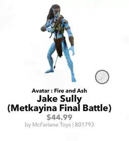 GameStop Avatar : Fire and Ash Jake Sully (Metkayina Final Battle) offer